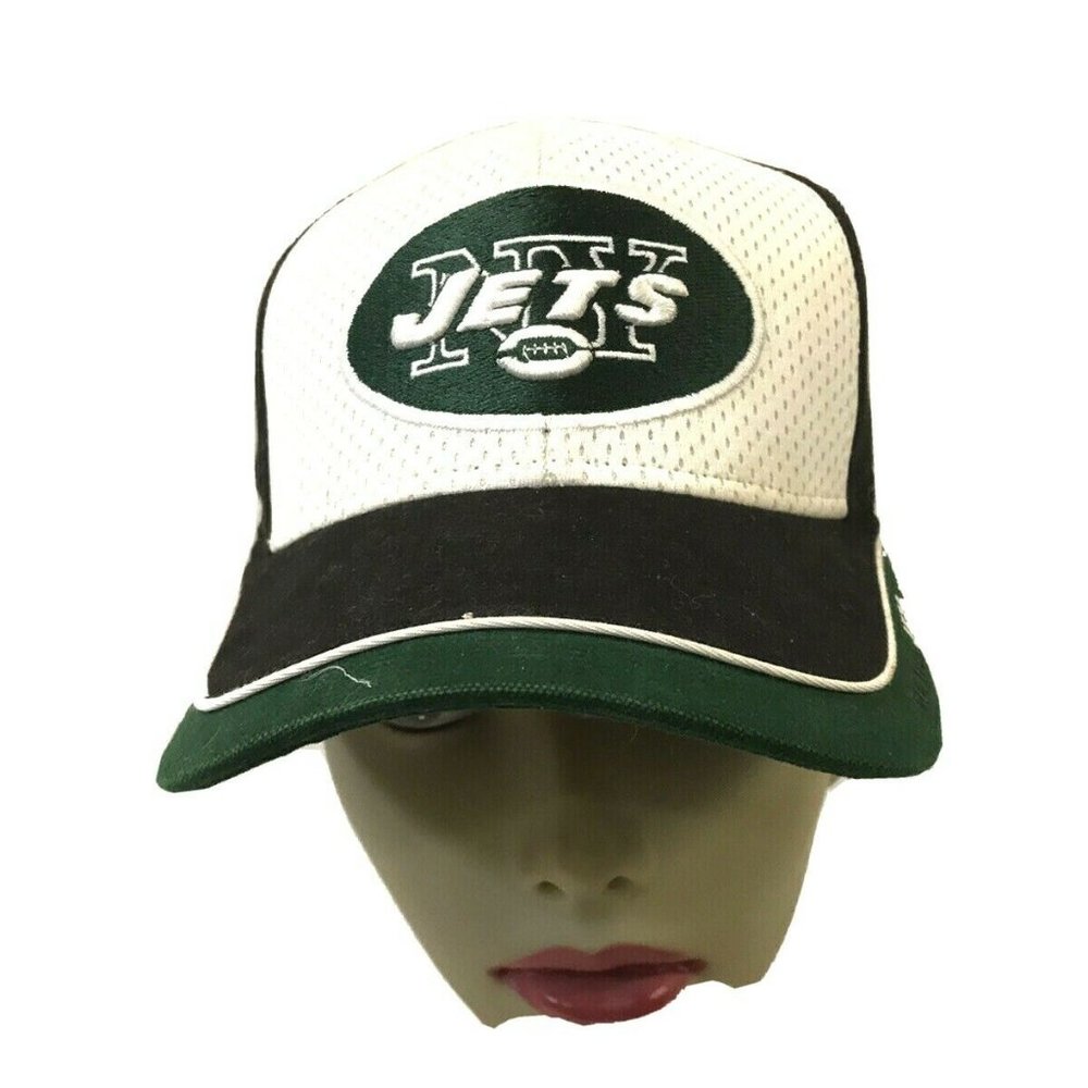 Reebok New York Jets Mens NFL Equipment Hat White/Green Adjustable EUC